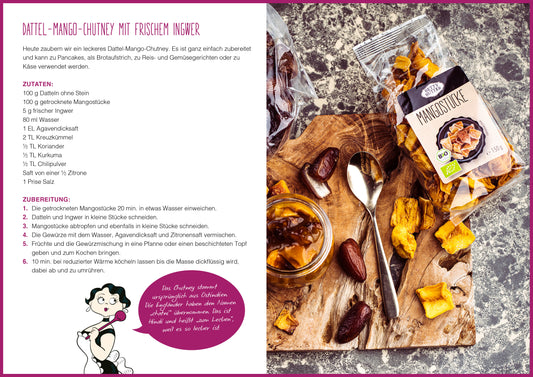 Dattel-Mango-Chutney mit frischem Ingwer