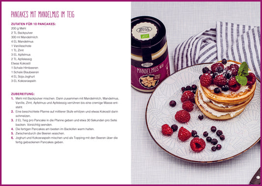 Vegane Pancakes mit Mandelmus im Teig