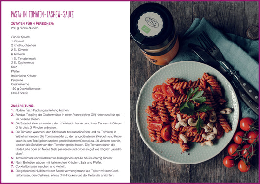 Pasta in Tomaten-Cashew-Sauce
