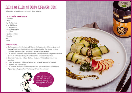 Zucchini Cannelloni mit Cashew-Kürbiskern-Creme